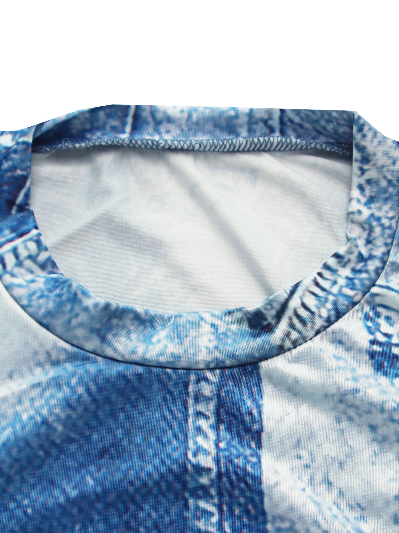 Women's summer Round Neck short sleeve print slim long dress 6