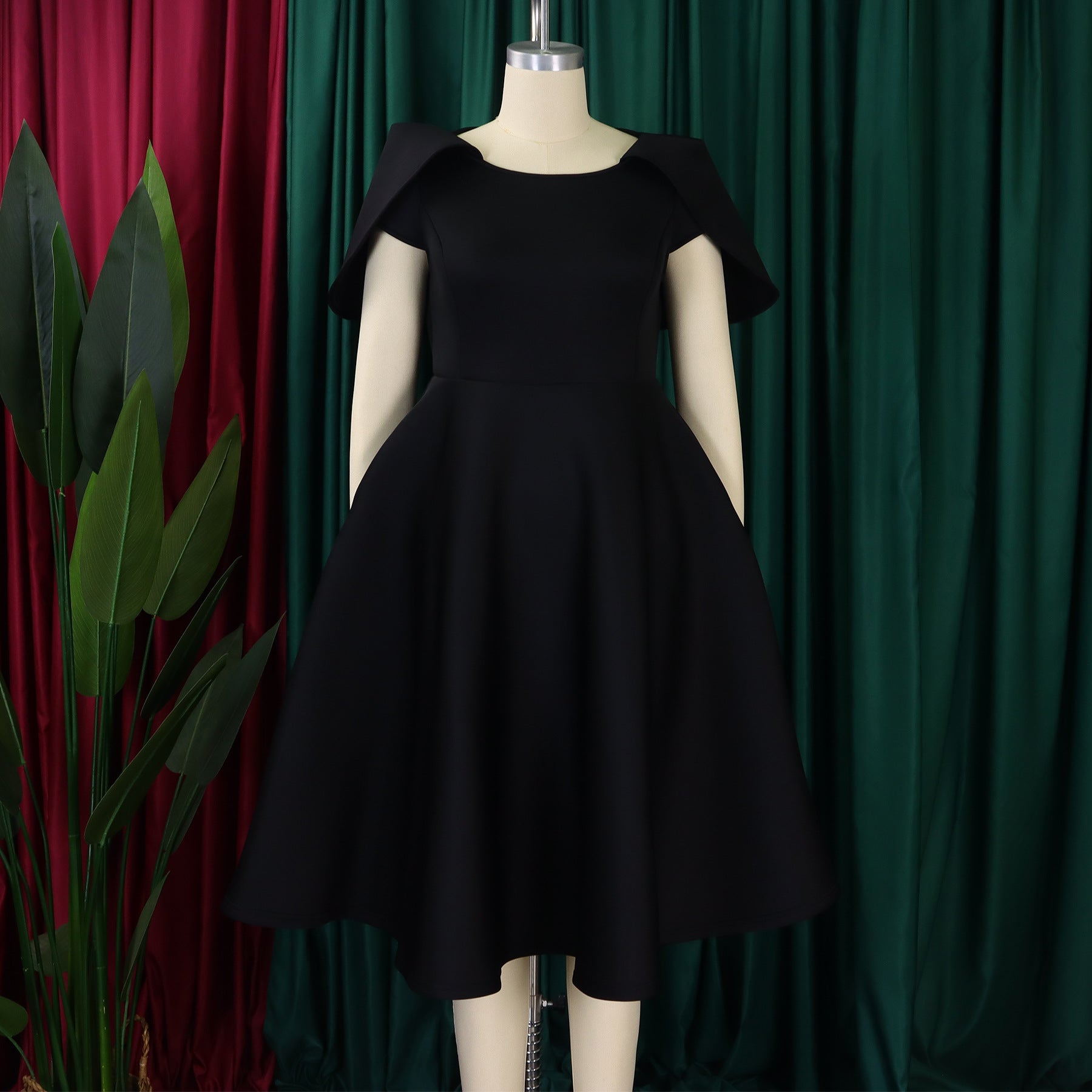 Women Short Sleeve Cape Dress 10