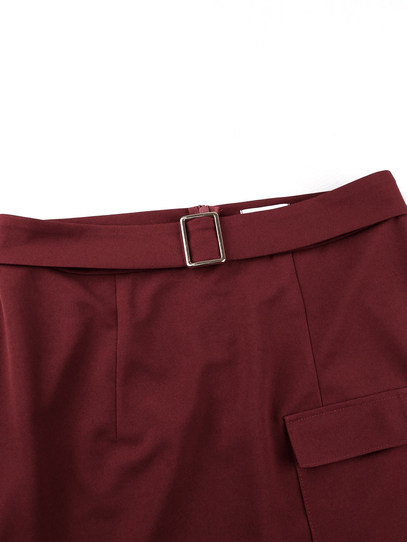 Women's Fashion Career Turndown Collar Color-Blocking Two-Piece Elegant Slim Waist Midi Skirt Set 13