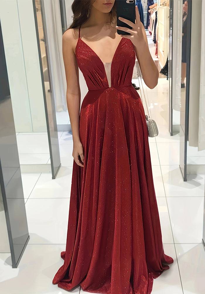 Plus Size Women Suspender V Neck Lace Up Sleeveless Backless Evening Dress