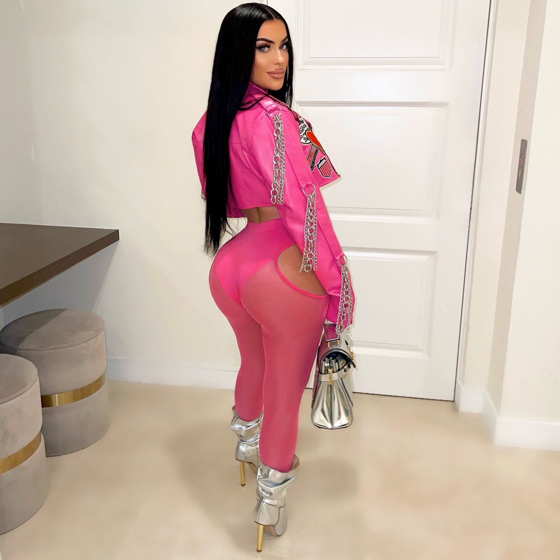 Autumn Winter High Street Trend Short Pu Leather Jacket 4