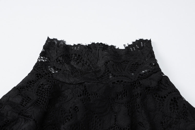 Women's Spring Fashionable And Sexy Lace Patchwork Slim Long Sleeve Dress 10