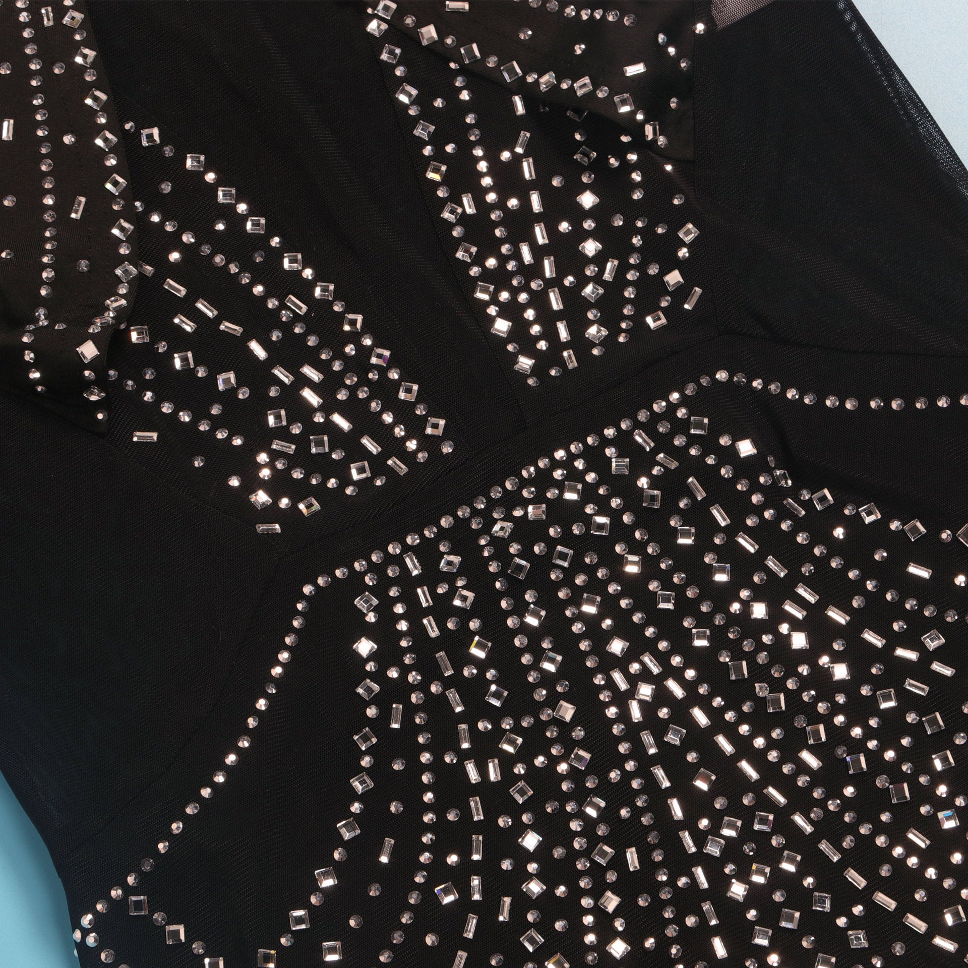 Women Sexy Beaded See-Through Bodycon Stretch Sleeveless Jumpsuit 23