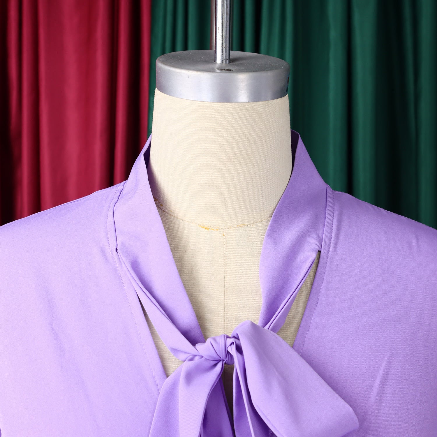 Women 3/4-sleeve tie dress with irregular pleats 12