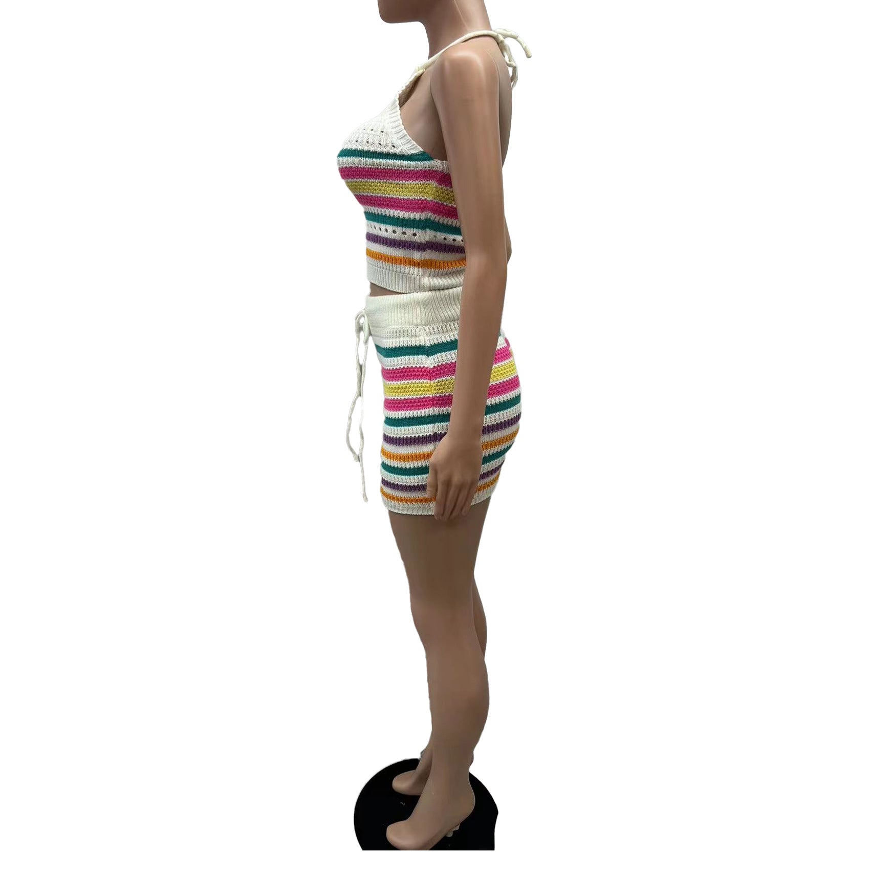 Women Backless Halter Neck Top and skirt two piece set 11