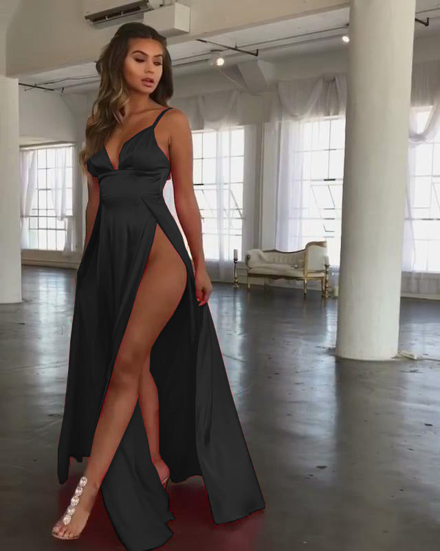 Women Sexy Slit Strap Dress 4