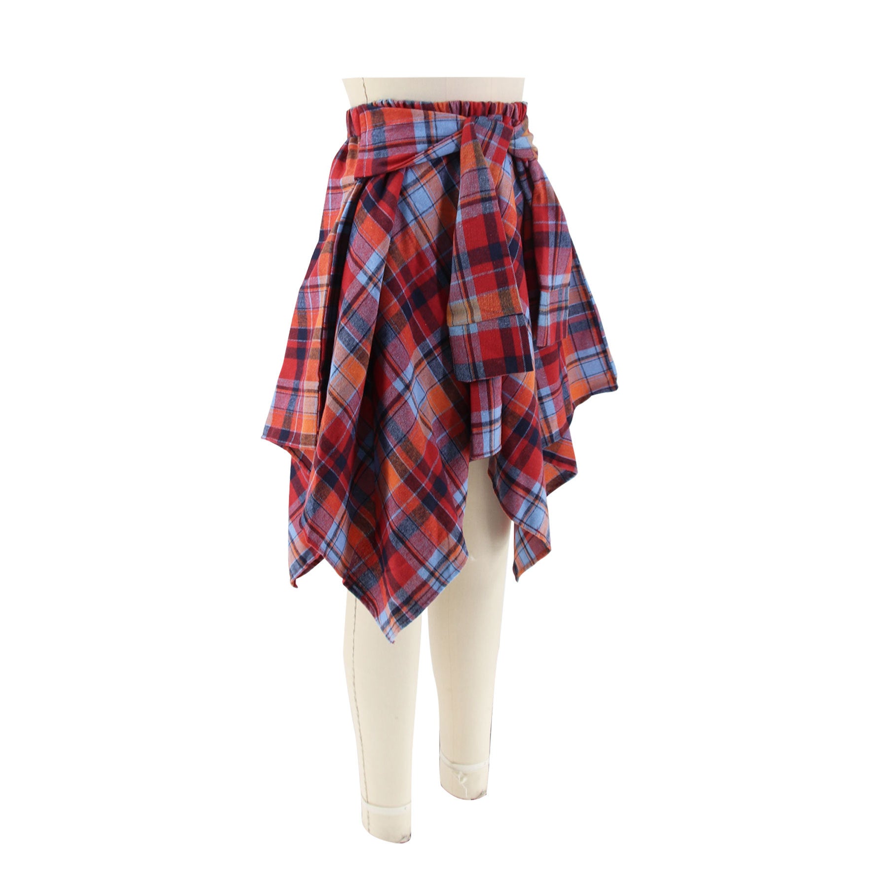 Fashionable Asymmetrical High-Waist Patchwork Plaid Skirt 18