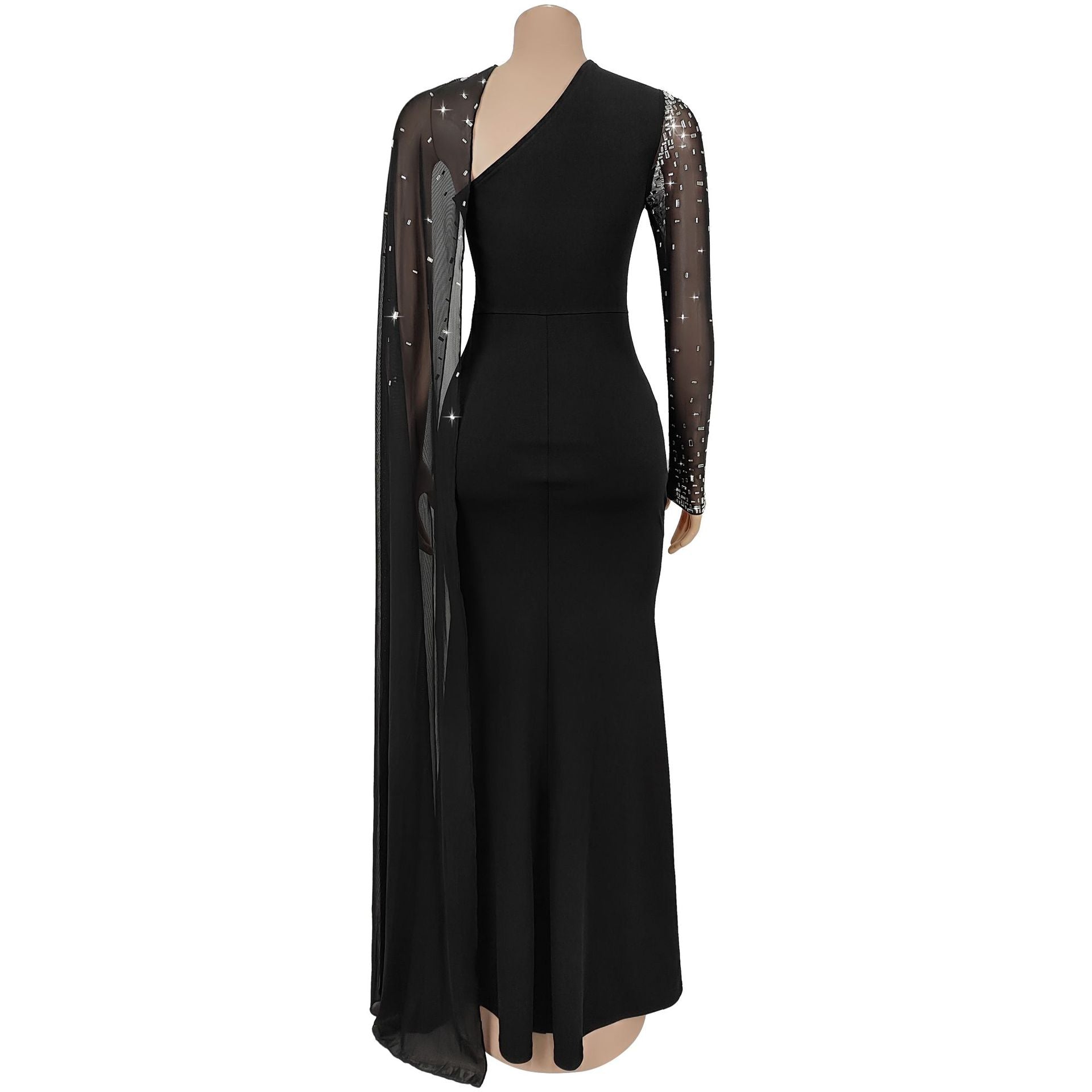 Women Sexy Mesh Beaded Bodycon Dress 6