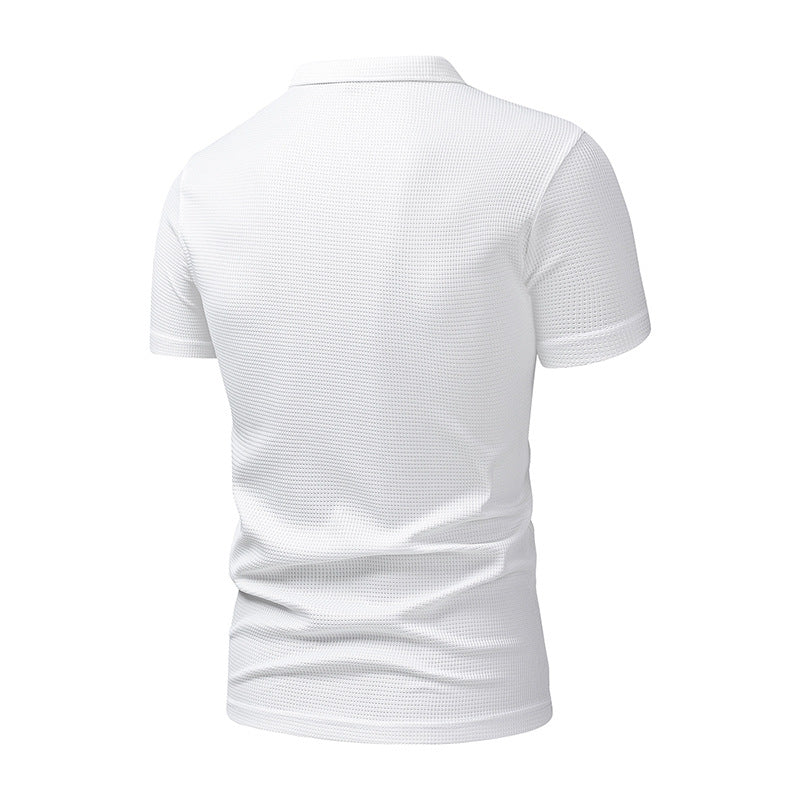 Men's summer Turndown Collar short-sleeved polo shirt and shorts two-piece set 23