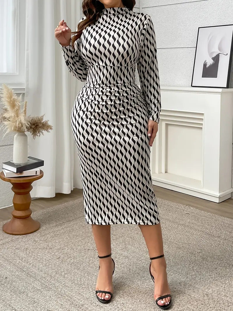 Plus Size Women Sexy Water Ripple Dress 6