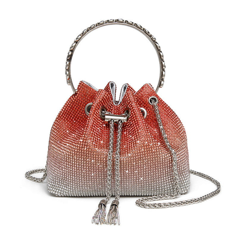 Women's Spring Dinner Full Diamond Chain One-Shoulder Rhinestone Crossbody Bag 8