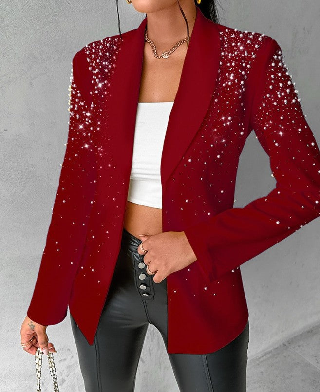 Fashionable Casual Beaded Blazer For Women 12