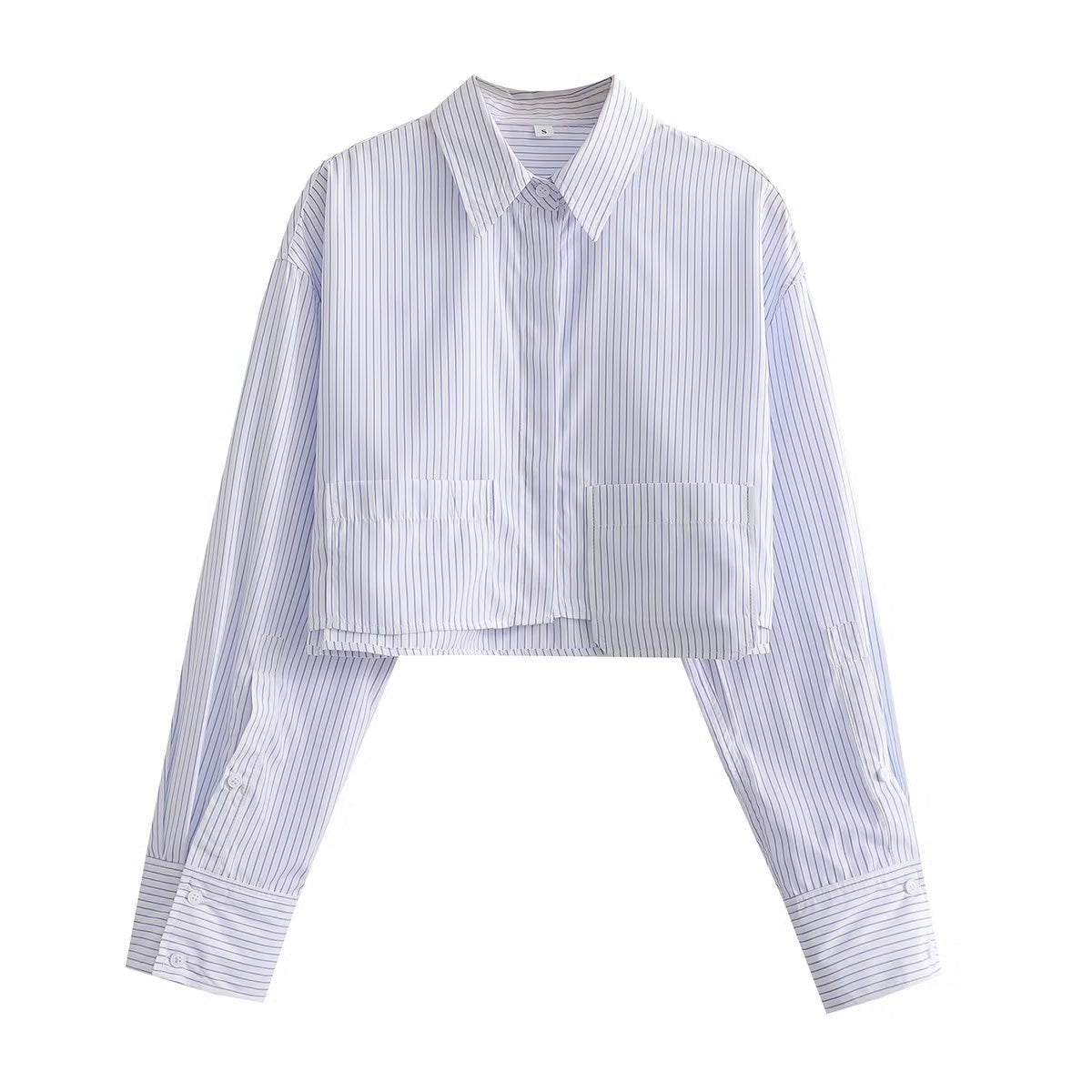 Spring Ladies Street Fashion Casual Striped Shirt 4