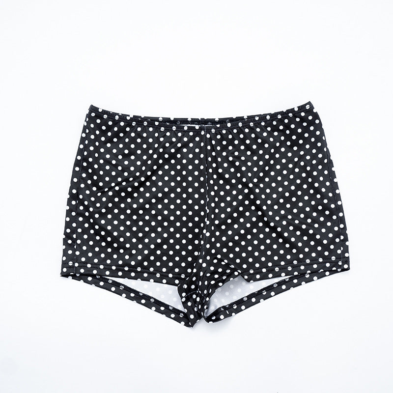 Women's Sexy Color Block Polka Dot Long Sleeve Cape Shorts Vest Three-Piece Set 18