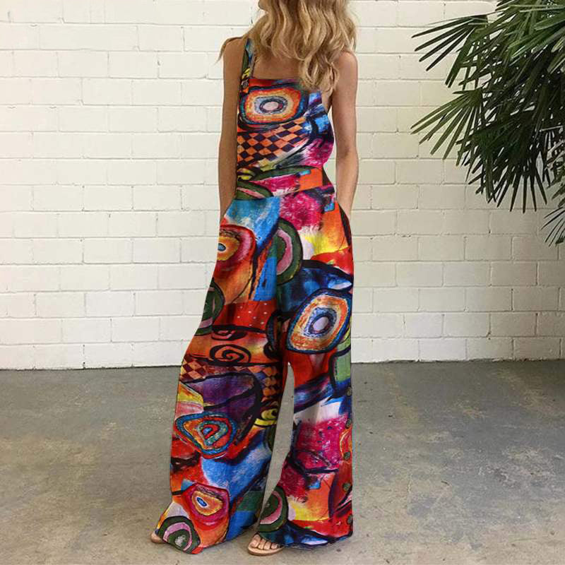Plaid Print Strap Low Back Wide Leg Jumpsuit 9