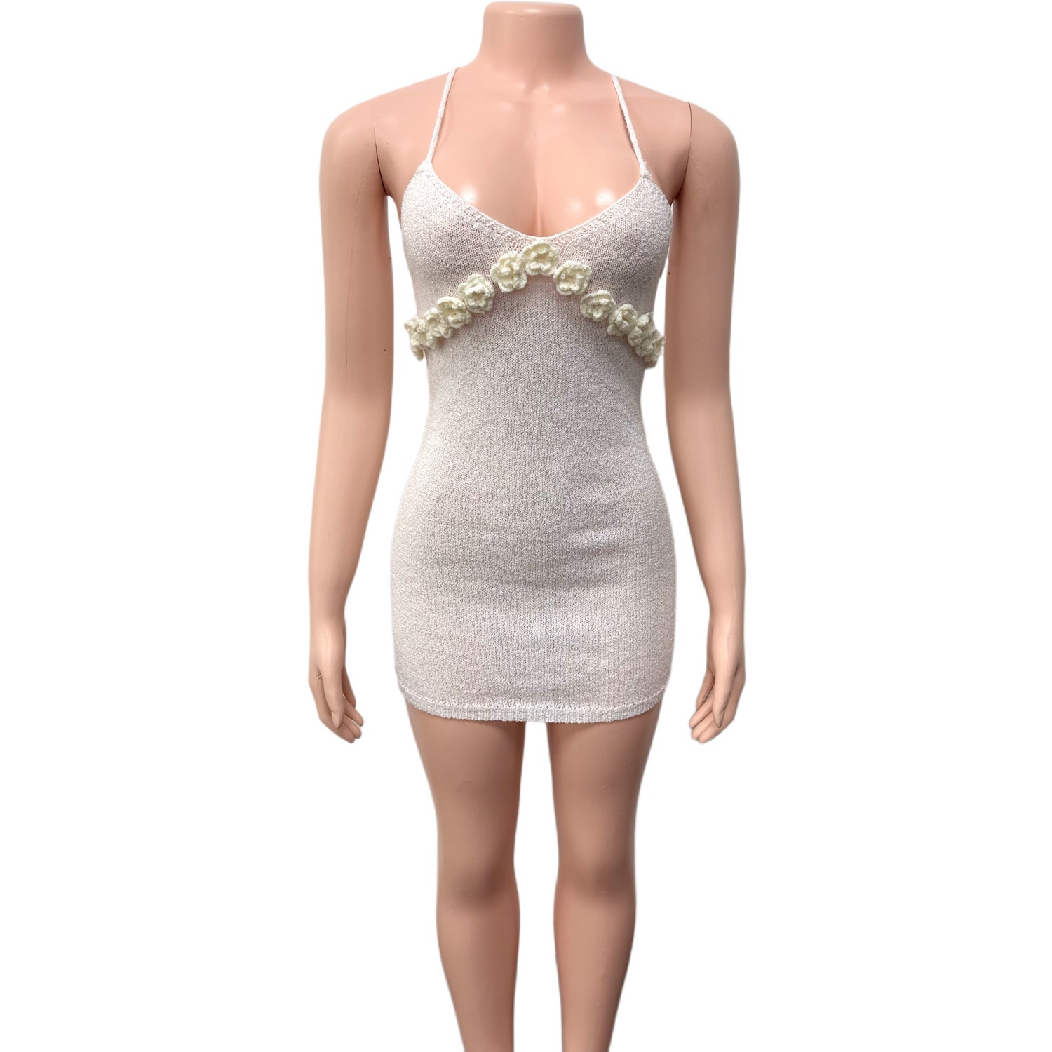 Women's Summer Fashionable Floral Embellished Sexy V-Neck Bodycon Dress 9