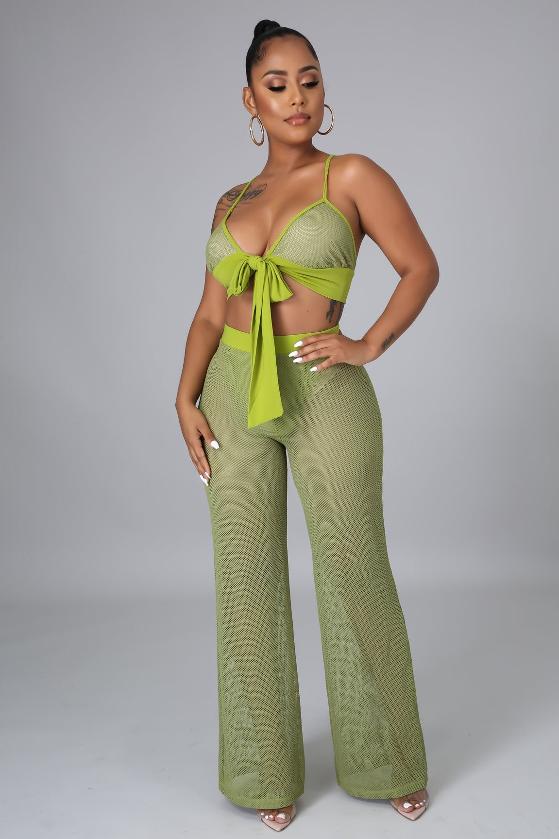Sexy Fashion Hollow See Through Beach Two Piece Pants Set 8