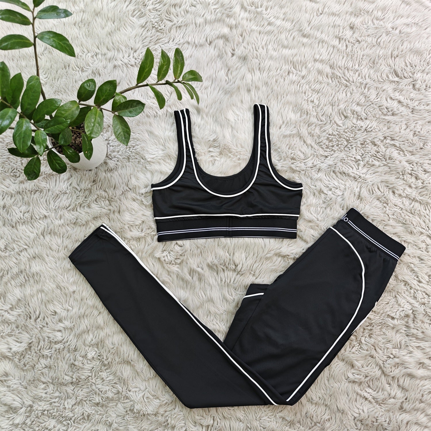 Women summer yoga sports vest fitness two-piece set 16