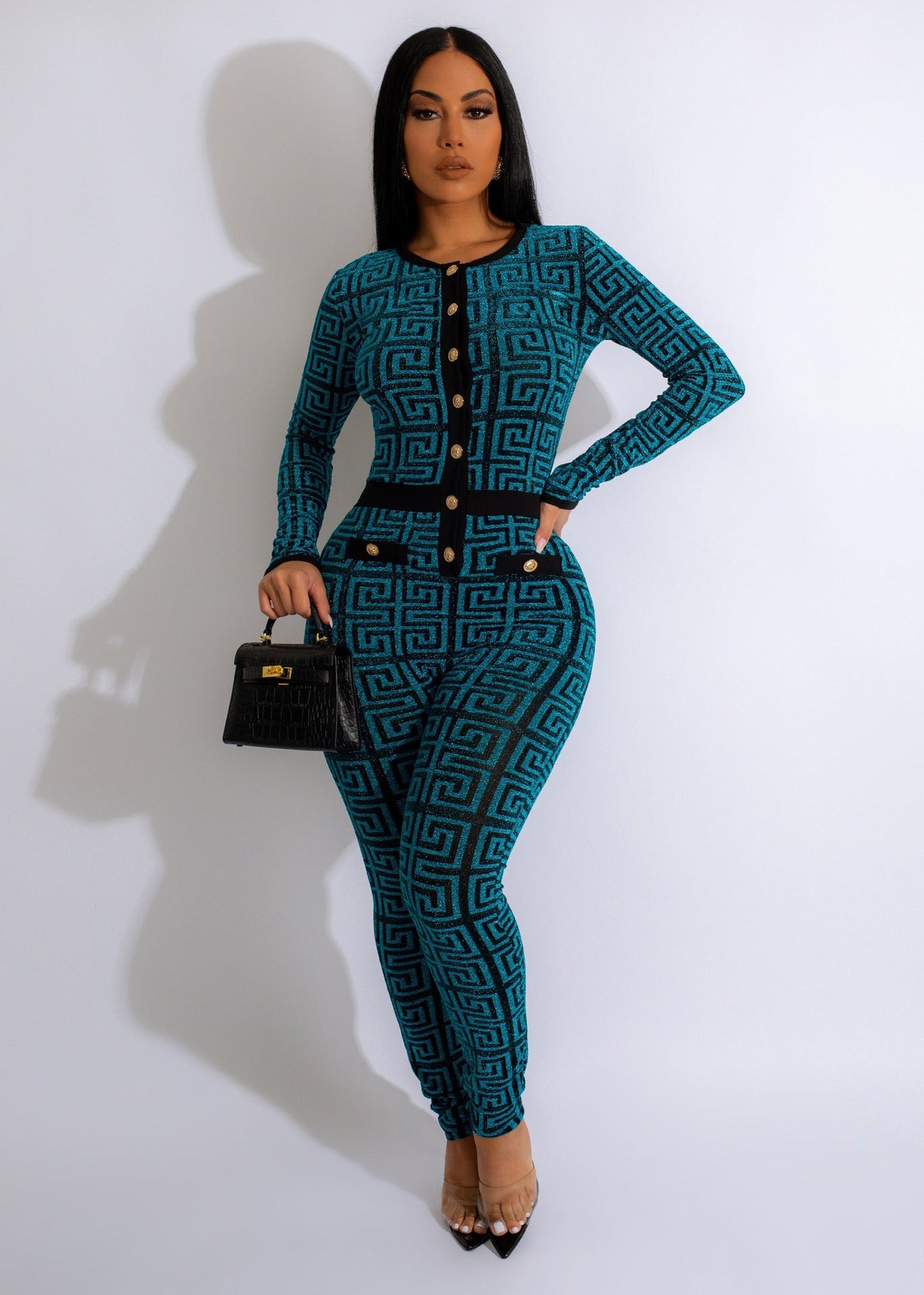 Women'S Sexy Long Sleeve Round Neck Jumpsuit 3
