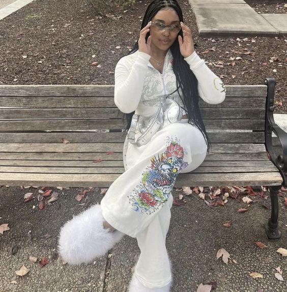 Women's Fashion Positioning Print Hoodies Casual Pants Two Piece Set 10