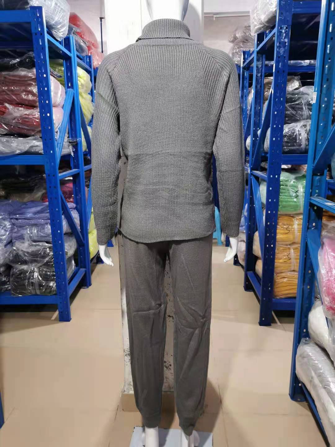 Women turtleneck Solid Casual sweater + trousers two-piece set 26