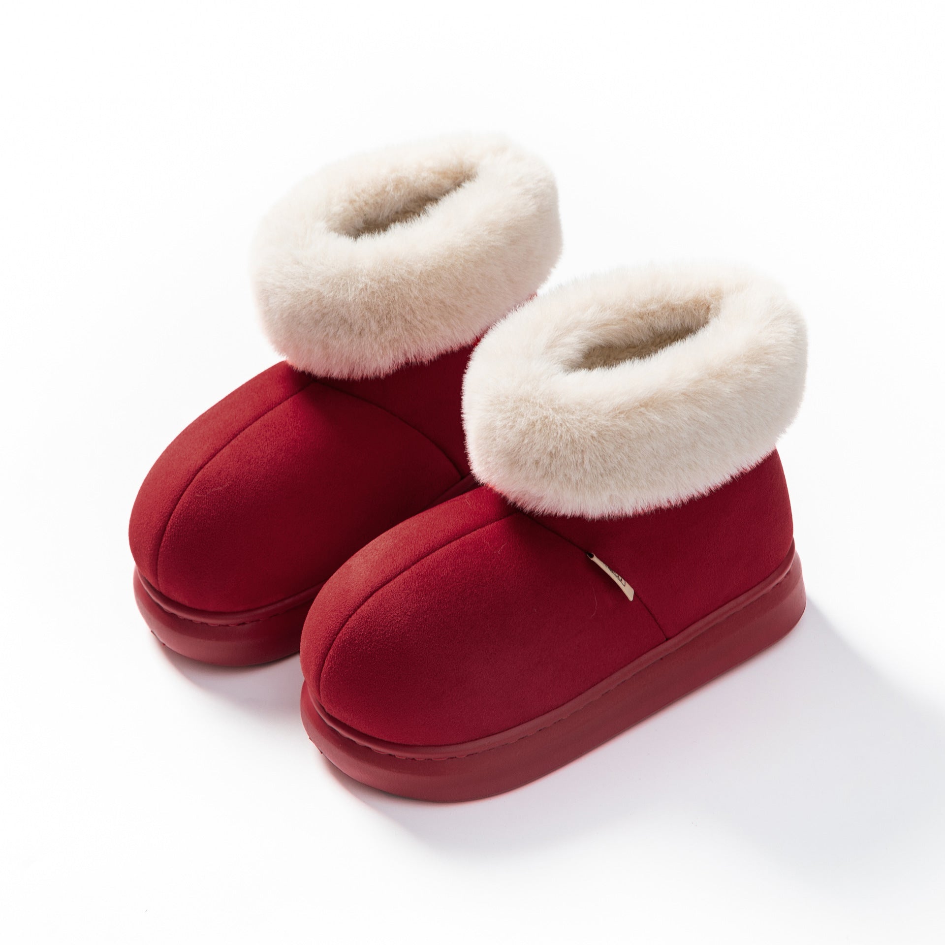 Thick-Soled Fleece Slippers For Women In Winter Plus Velvet Indoor Home Bag And Confinement Cotton Shoes 14