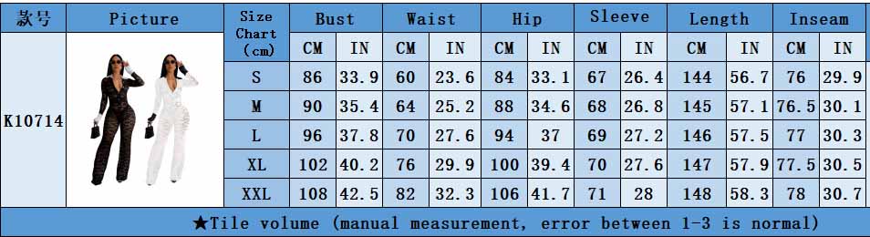 Women Lace Patchwork Long Sleeve Jumpsuit 11