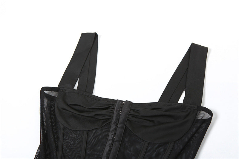 Spring Women's Fashion Strap Sexy See-Through Slim Fit Jumpsuit 10