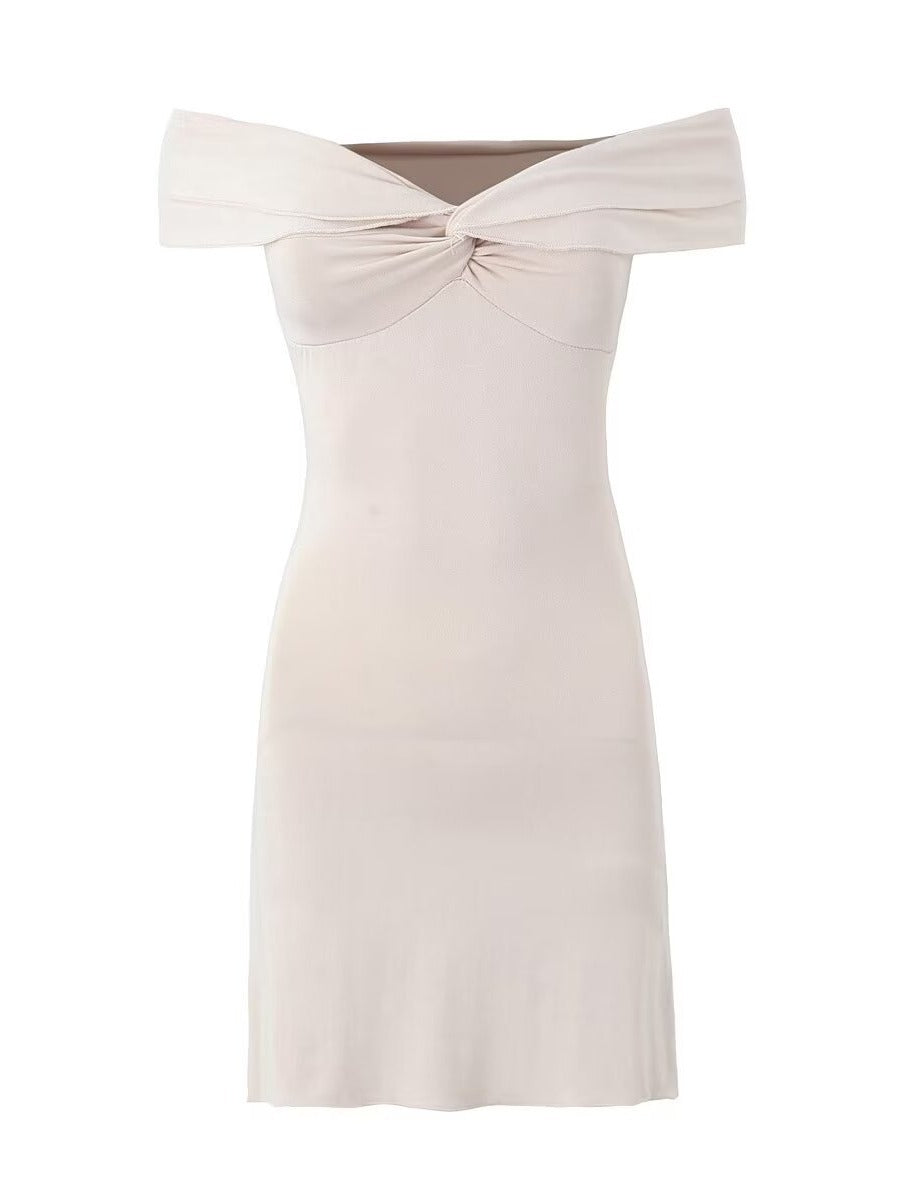 Women Summer Off Shoulder Sexy Cross Bodycon Dress 7