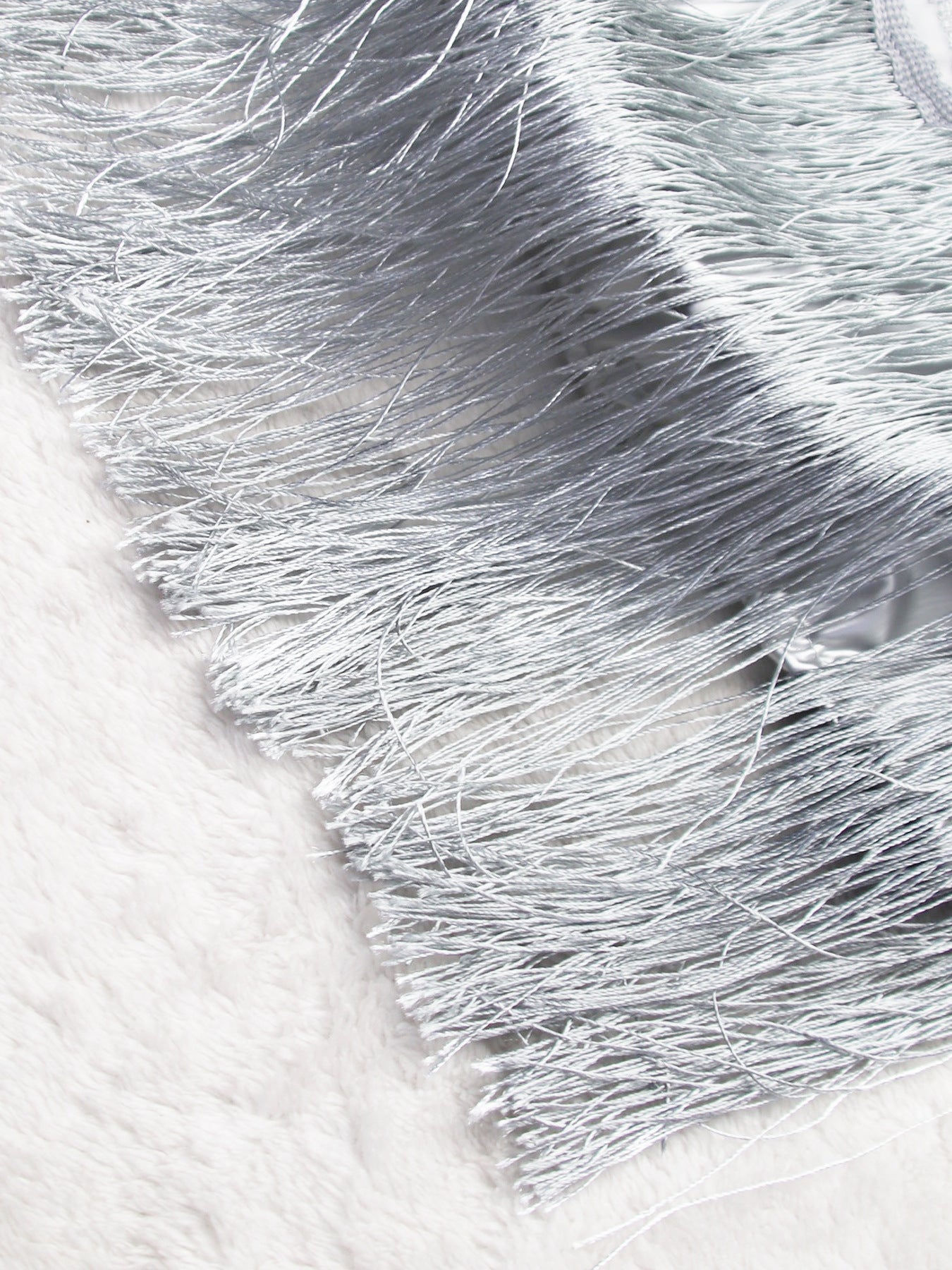 Sexy Strapless hollow tassel vest high waist Tight Fitting pants stretch leather two-piece set 16