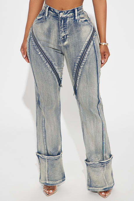 Women Spring Sexy Stretch Washed Zipper Denim Pants 3