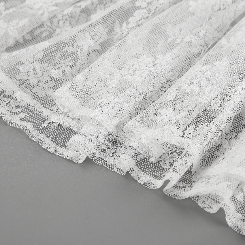Sexy See-Through Lace A-Line Spring Summer Fashion Long Skirt 9