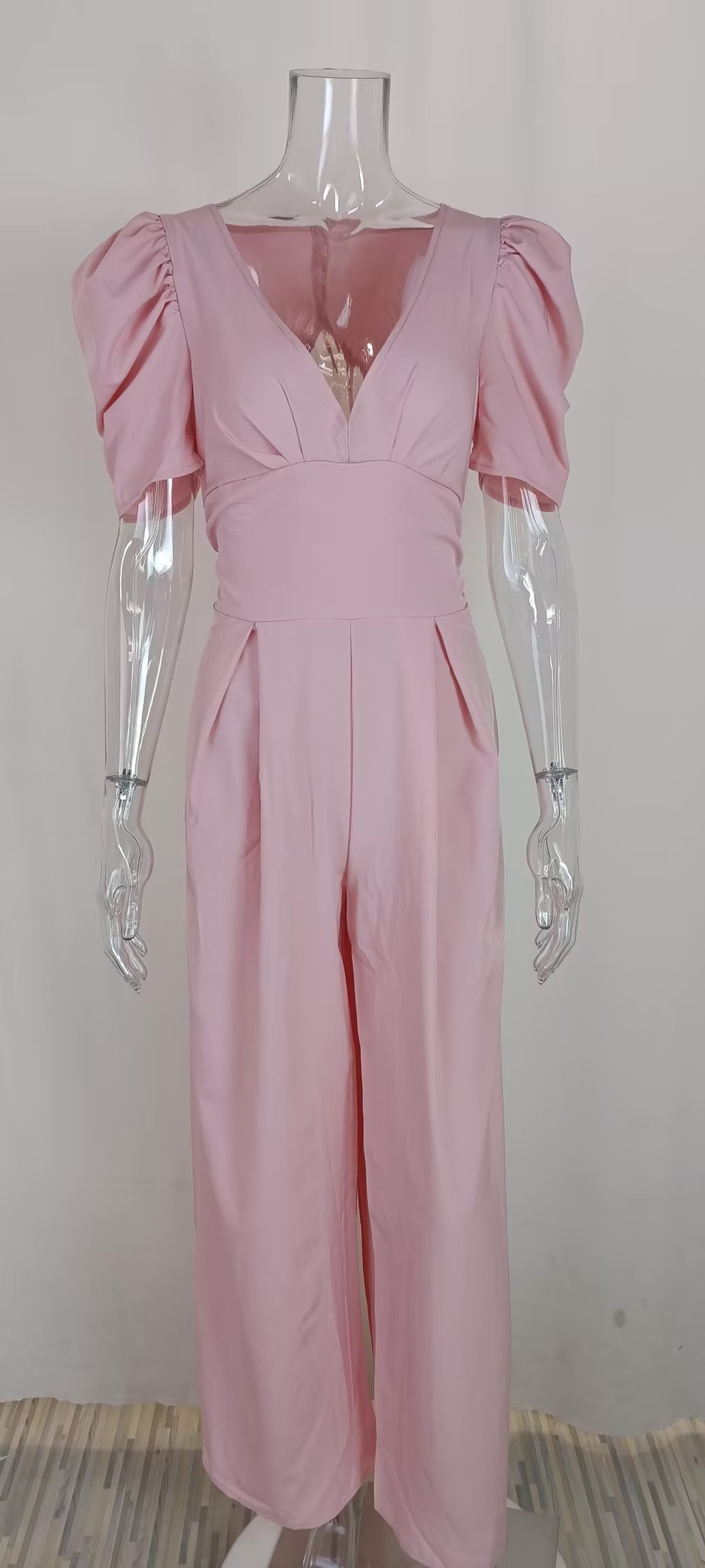 Women Short Sleeve Wide Leg Jumpsuit 20