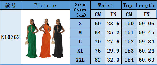 Women's Sexy Solid Color Halter Low Back Pleated Dress 14