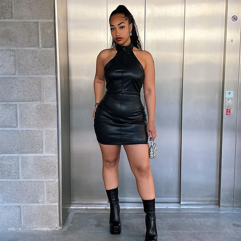 Women Stand Collar Sleeveless Bodycon Dress 6