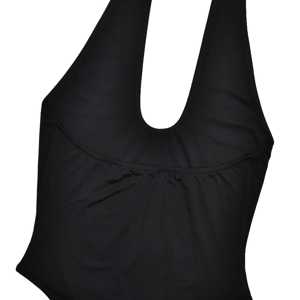 Women Halter Neck sexy slit pleated Backless jumpsuit and skirt two-piece set 20