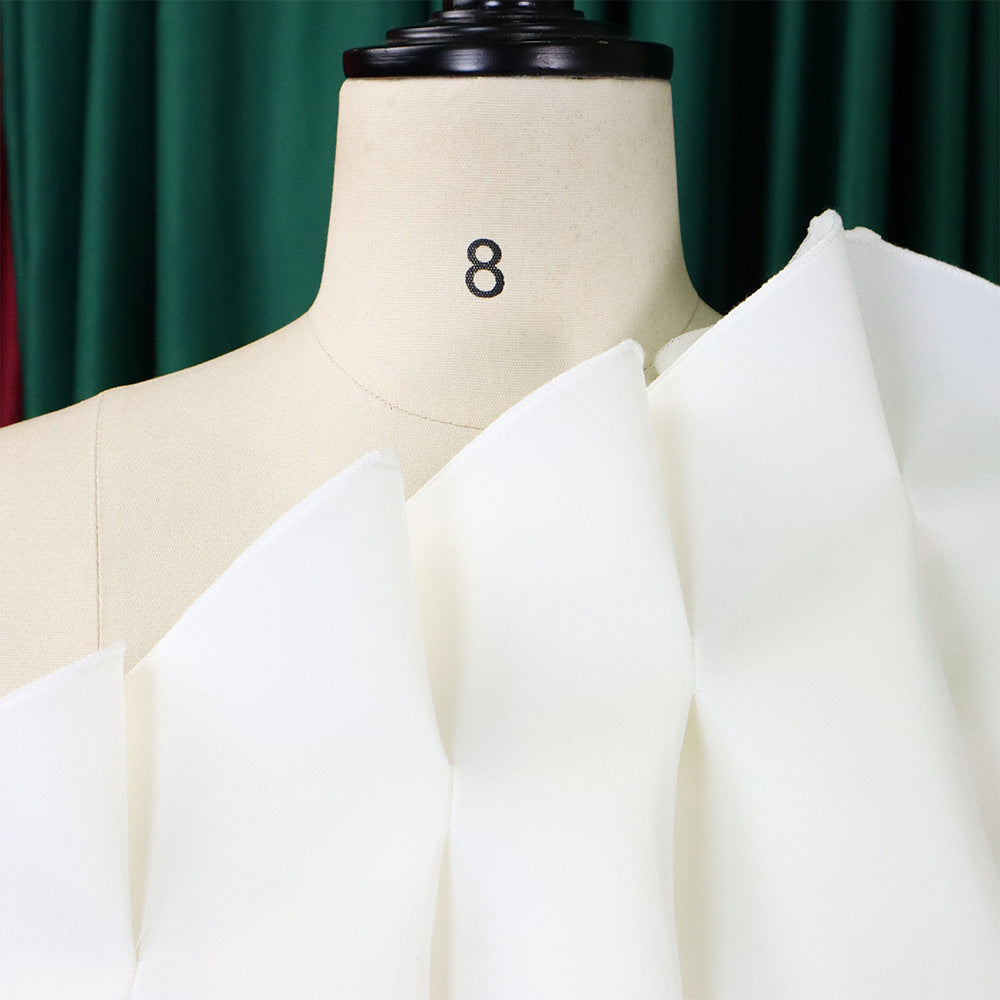 Plus Size Women Solid Sexy Pleated Formal Party Dress 35