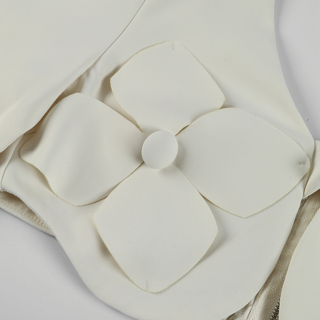 Women Solid Long Sleeve V-Neck Backless Top and Wide Leg Pants Two-Piece Set 12