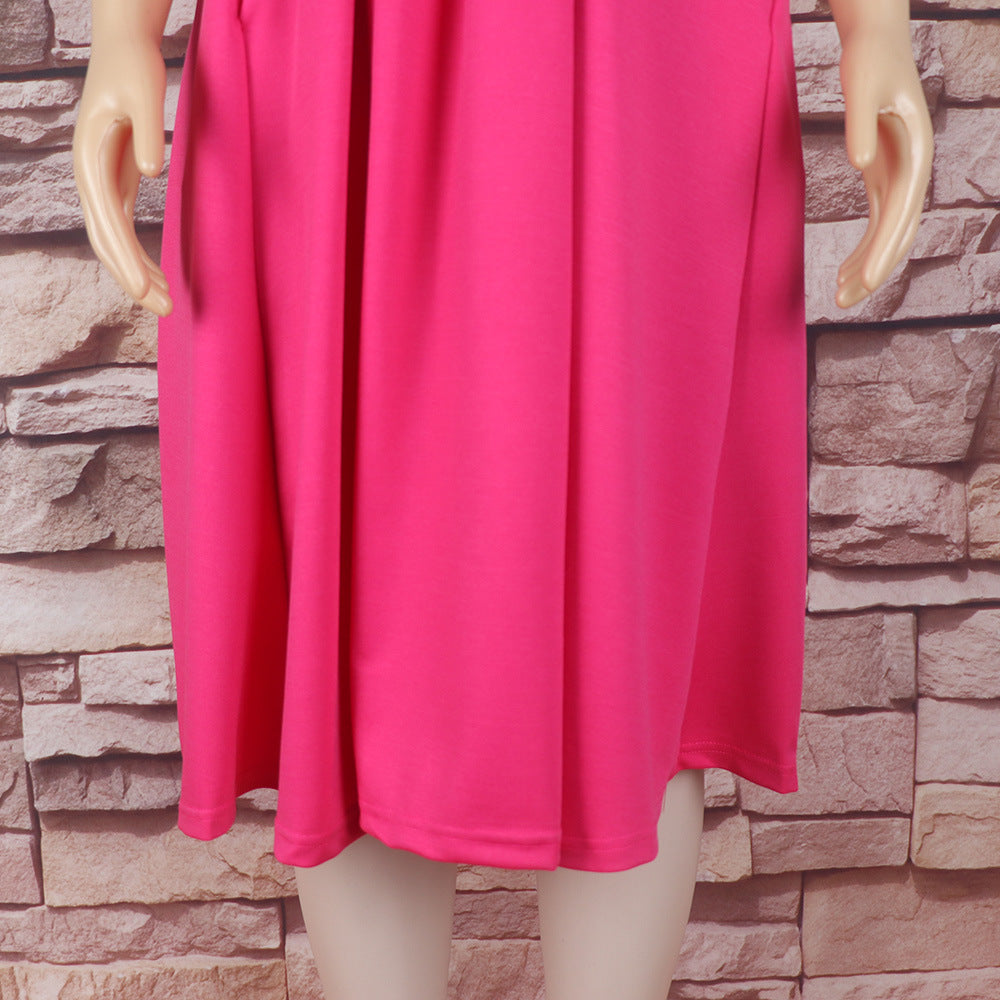 Women African Elegant Stand Collar Beaded Belt Pocket Dress 22