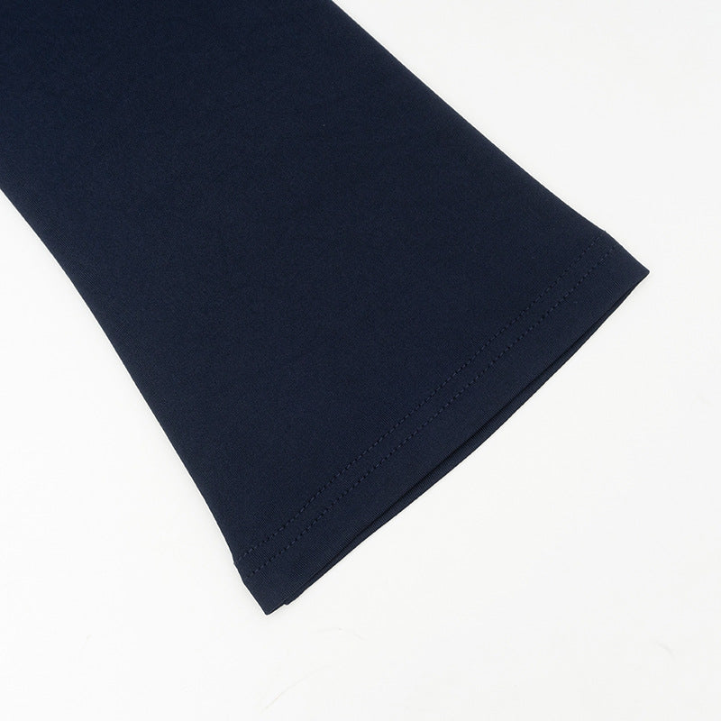 Women Fall Square Neck Long-Sleeved Solid Bodycon Dress 11