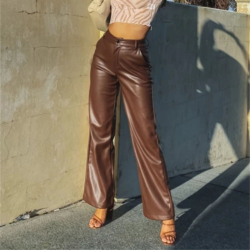 Women Stretch Pu Leather Pants 11
