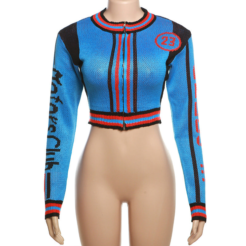 Women Letter Knitting Ribbed Top and Skirt two-piece set 48