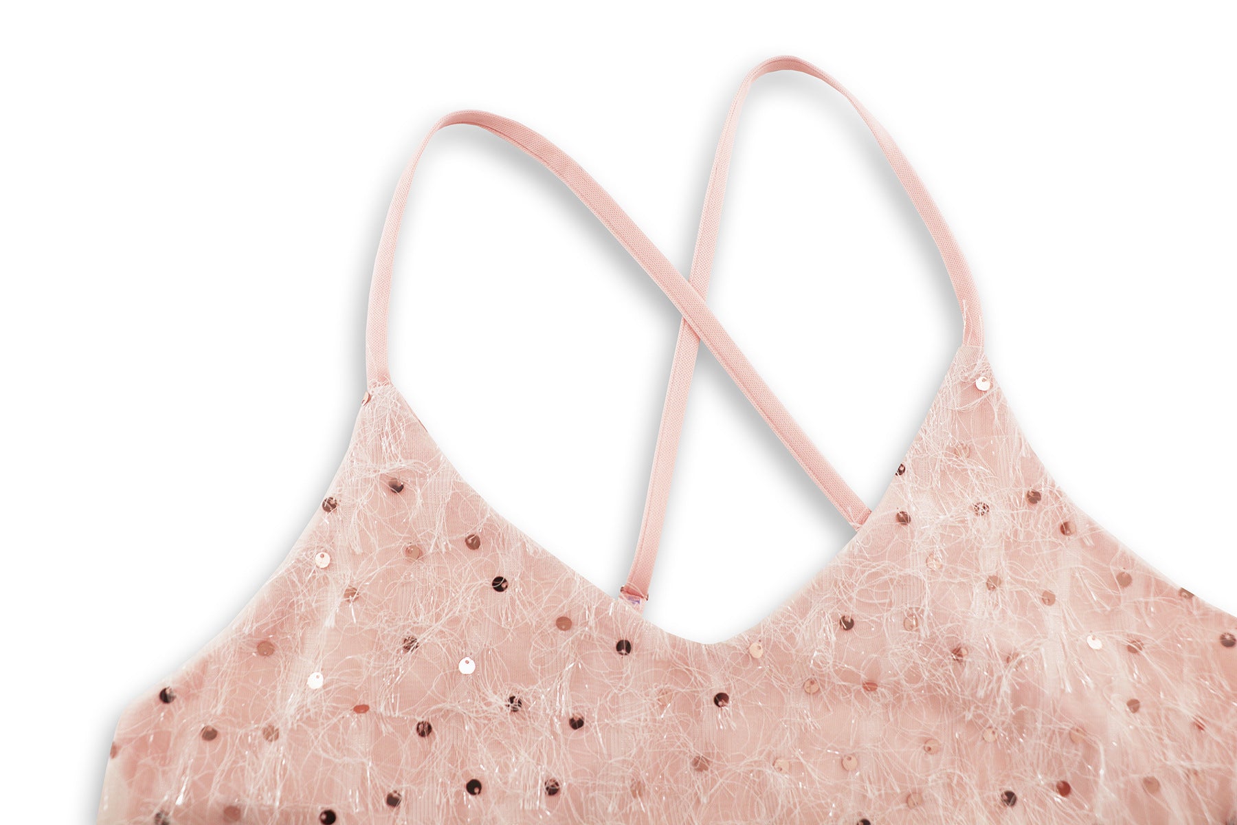 Women Sexy Strap Sequin Feather Dress 15