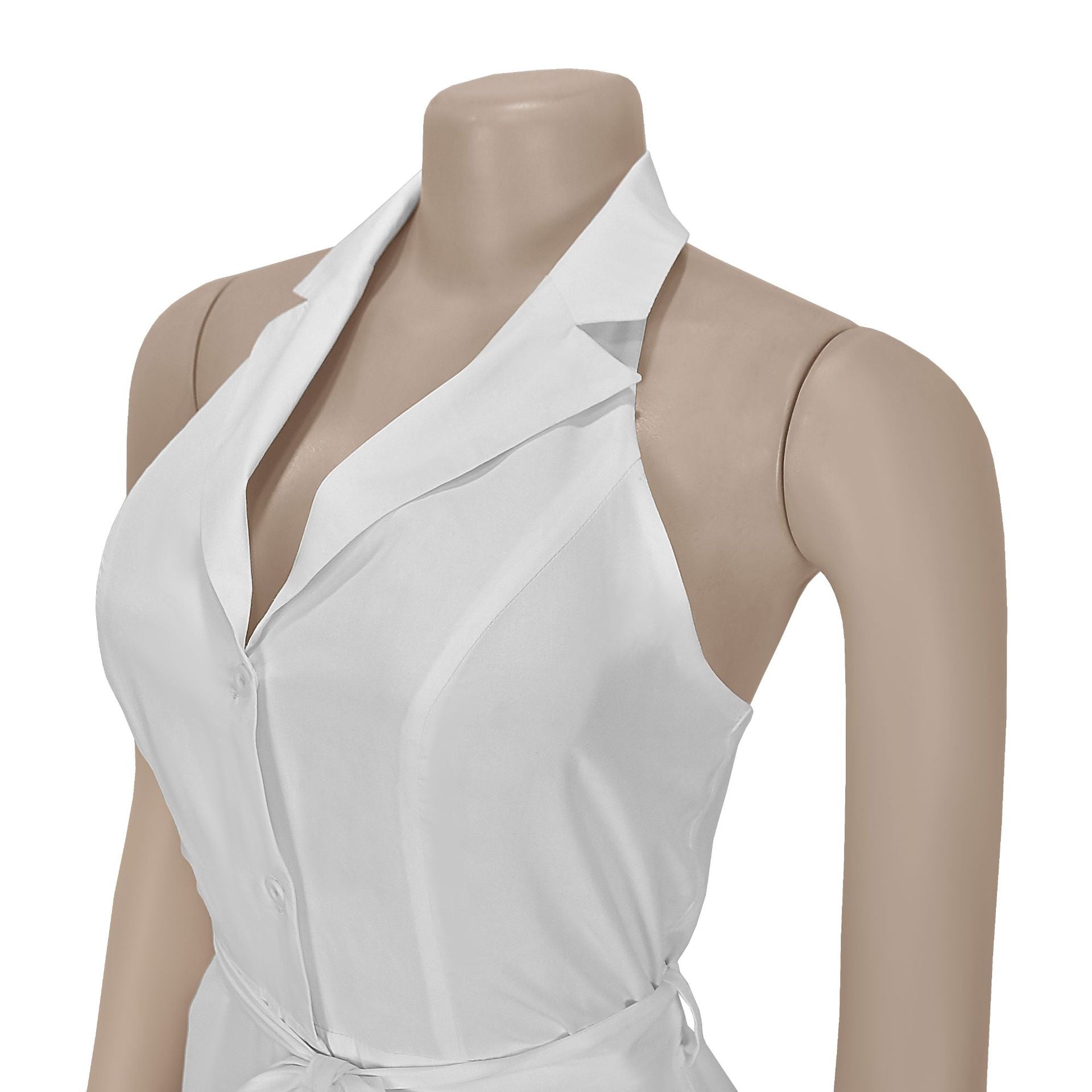 Women Summer Casual Solid V-neck Backless Jumpsuit 12