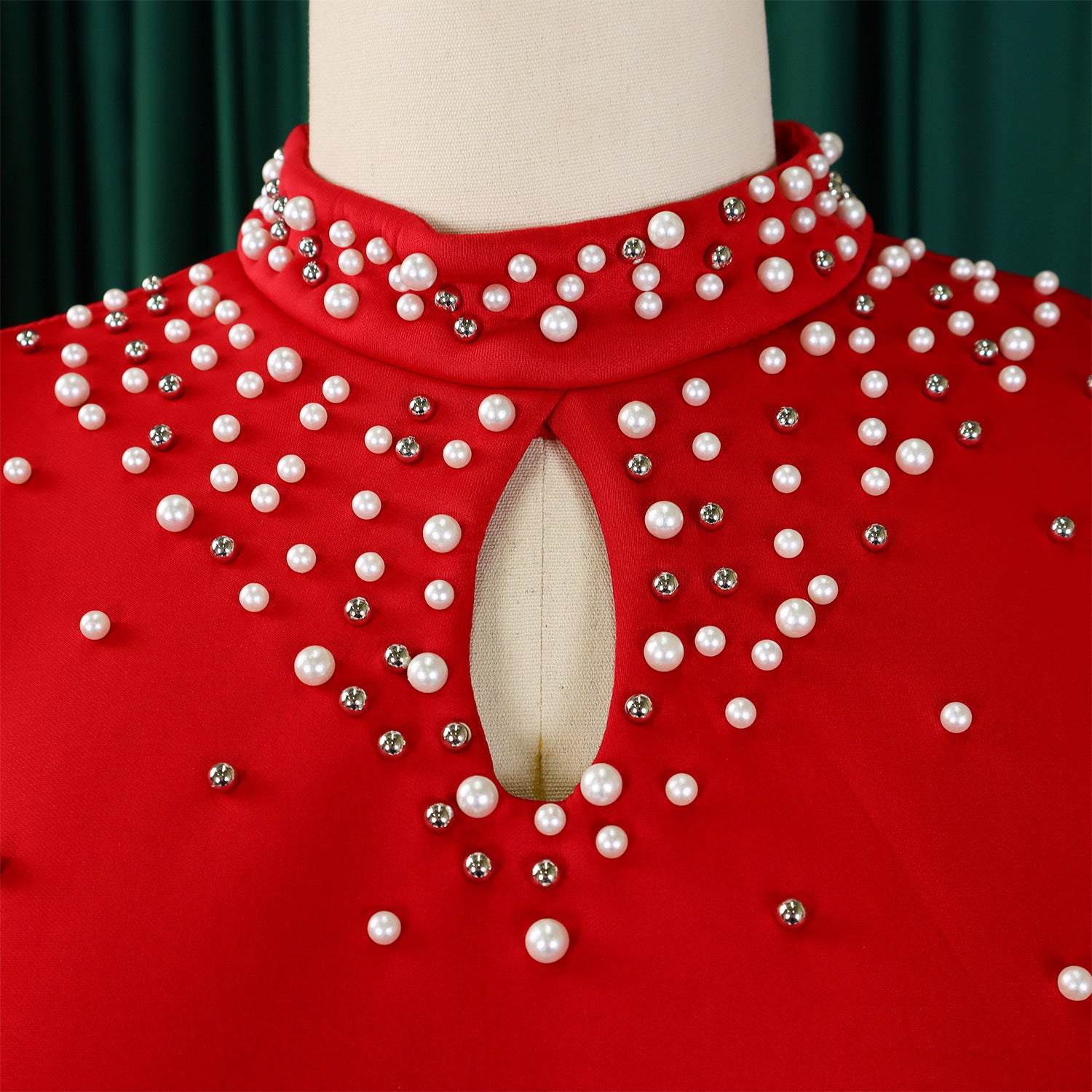 Women Sexy Ruffle Sleeve Beaded Party African Dress 12