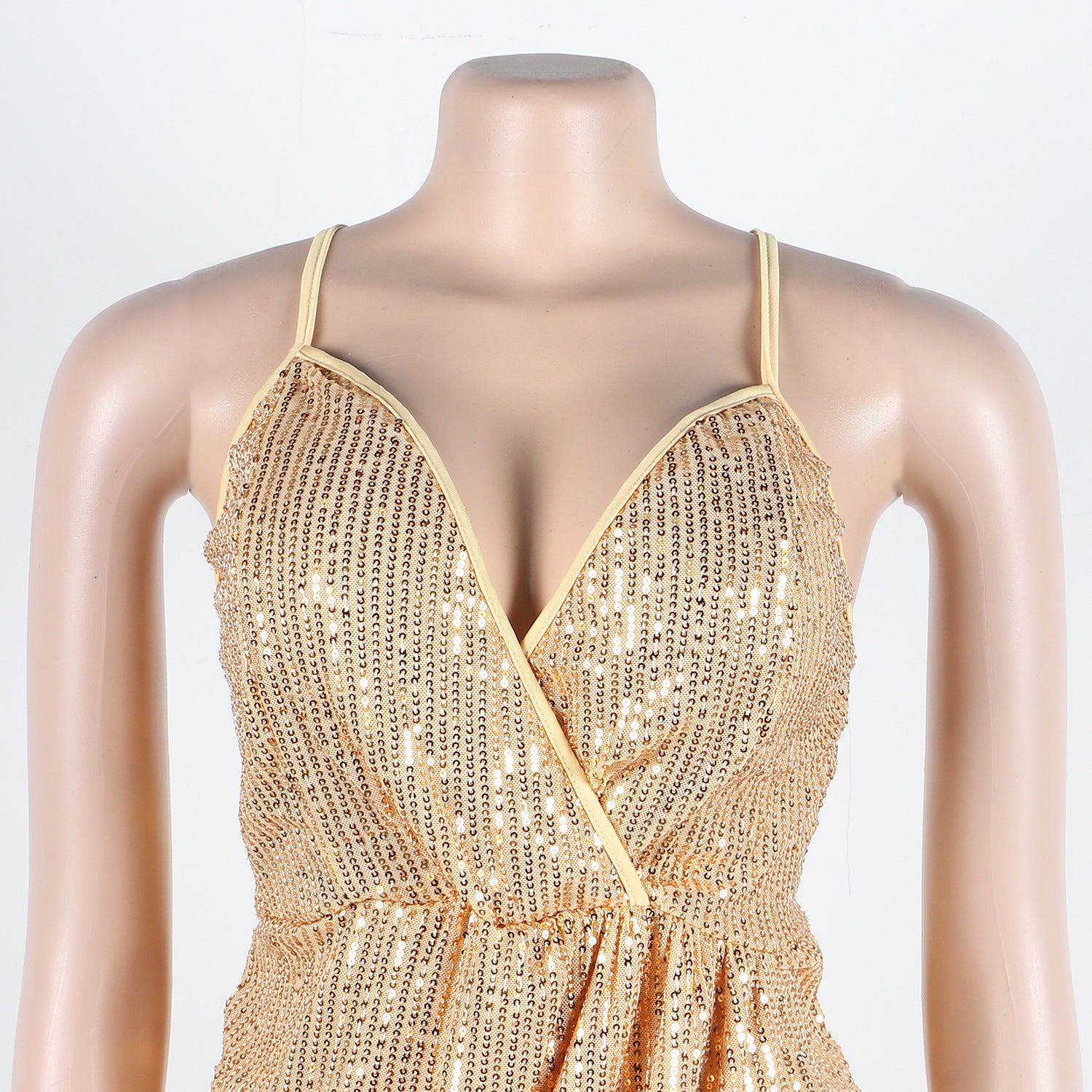 Sexy sequin strap slit dress nightclub dress 49