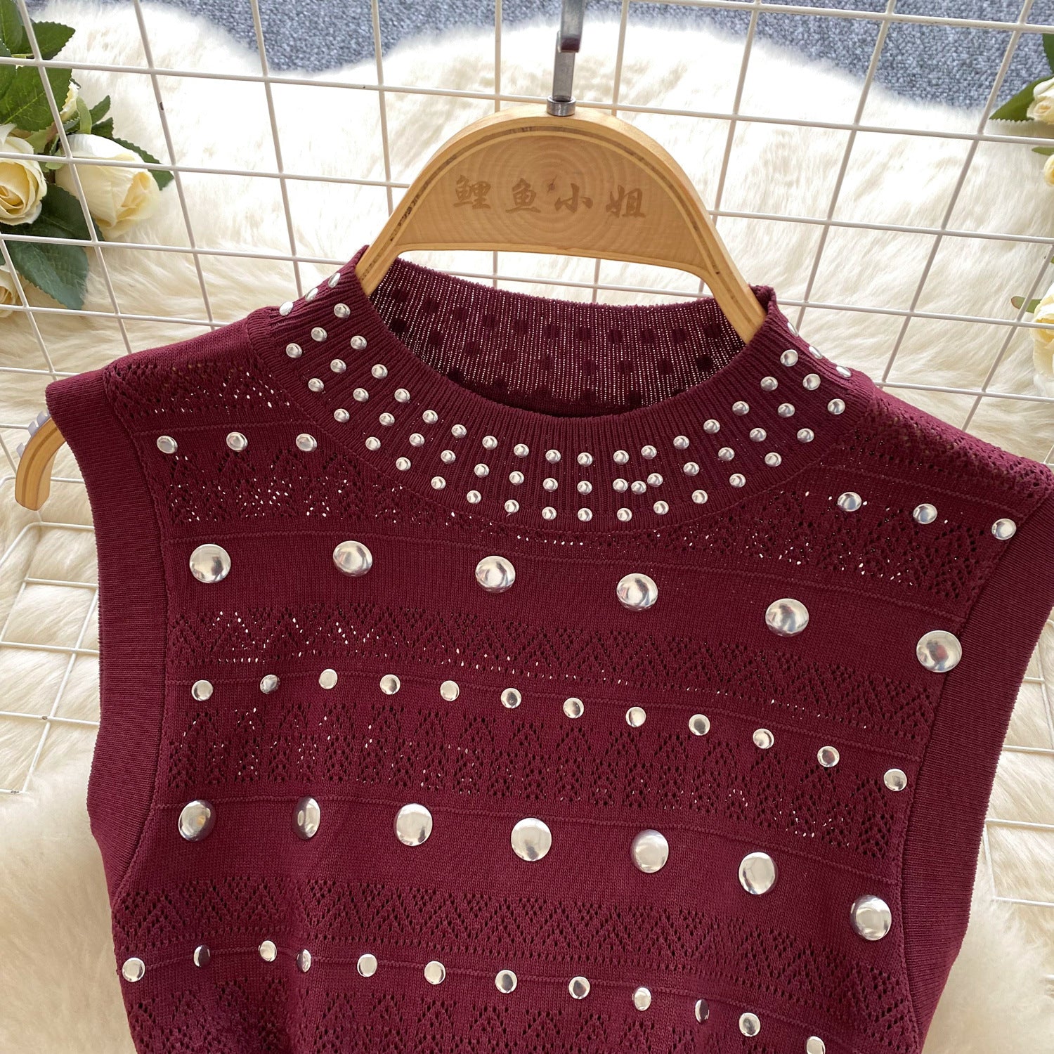 Women's Summer Sleeveless Stand Collar Diamond Slim Luxury Fishtail Long Dress 11