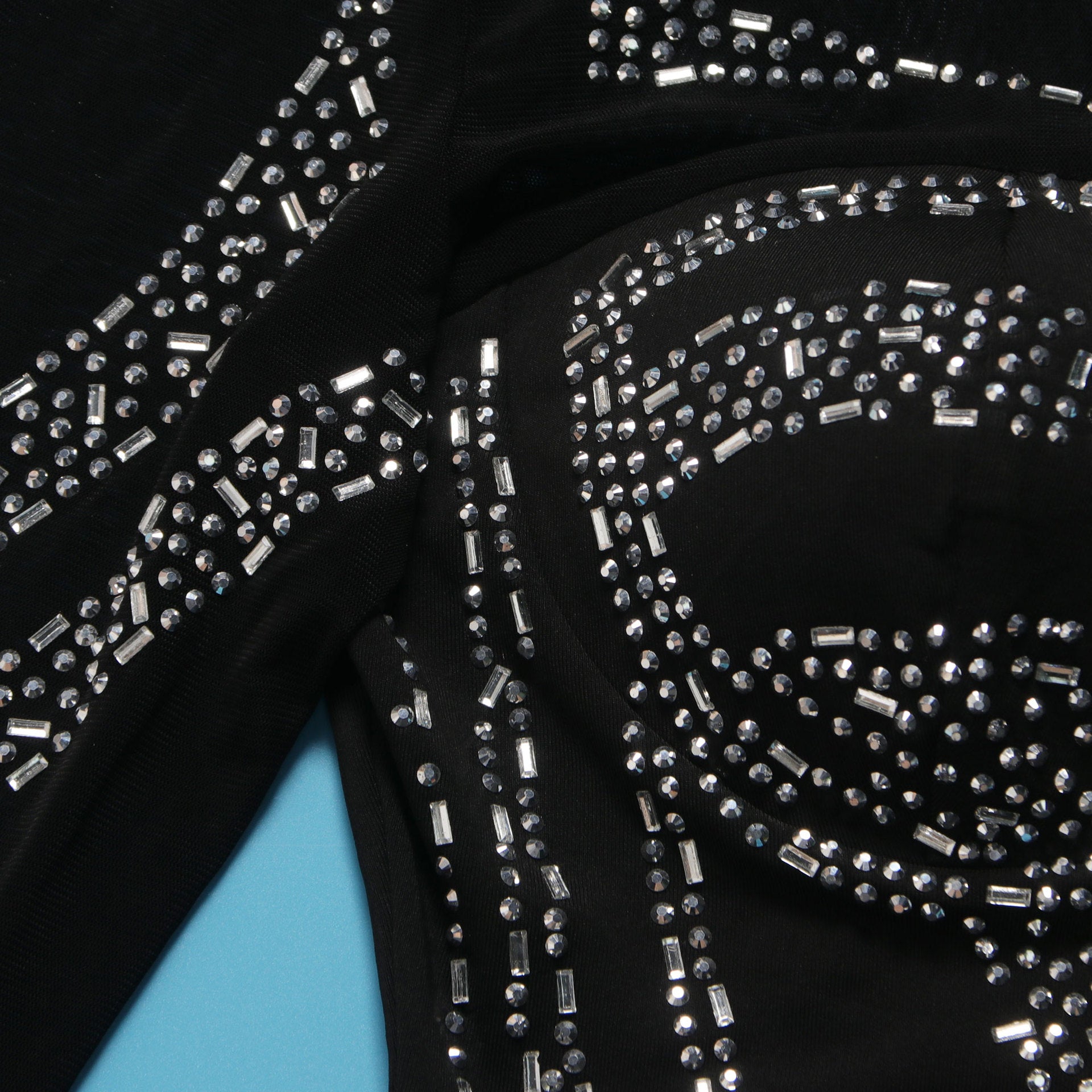 Sexy See-Through Beaded Mesh long sleeve Bodycon club dress 20