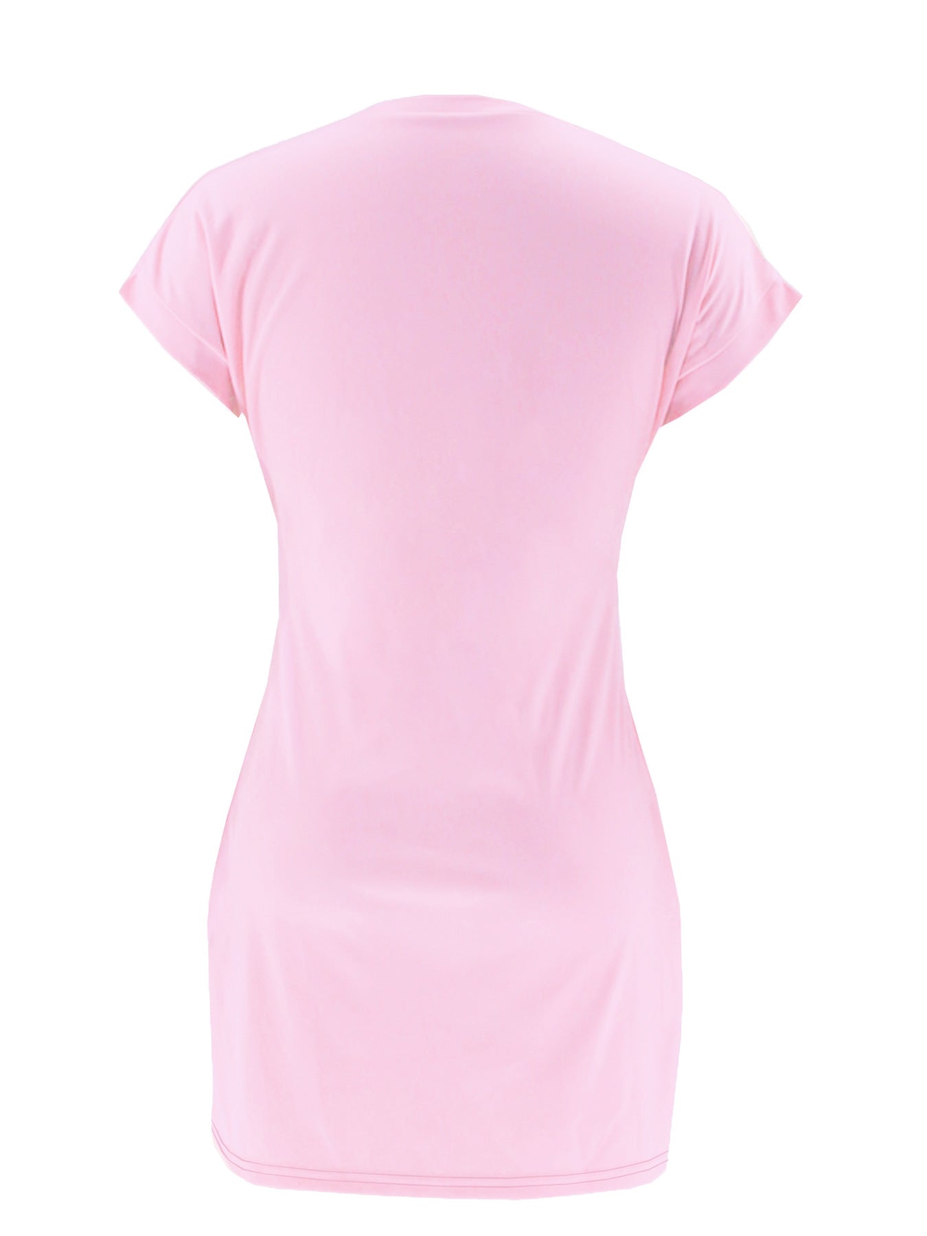 Women Solid Casual T-Shirt Short Sleeve Dress 18
