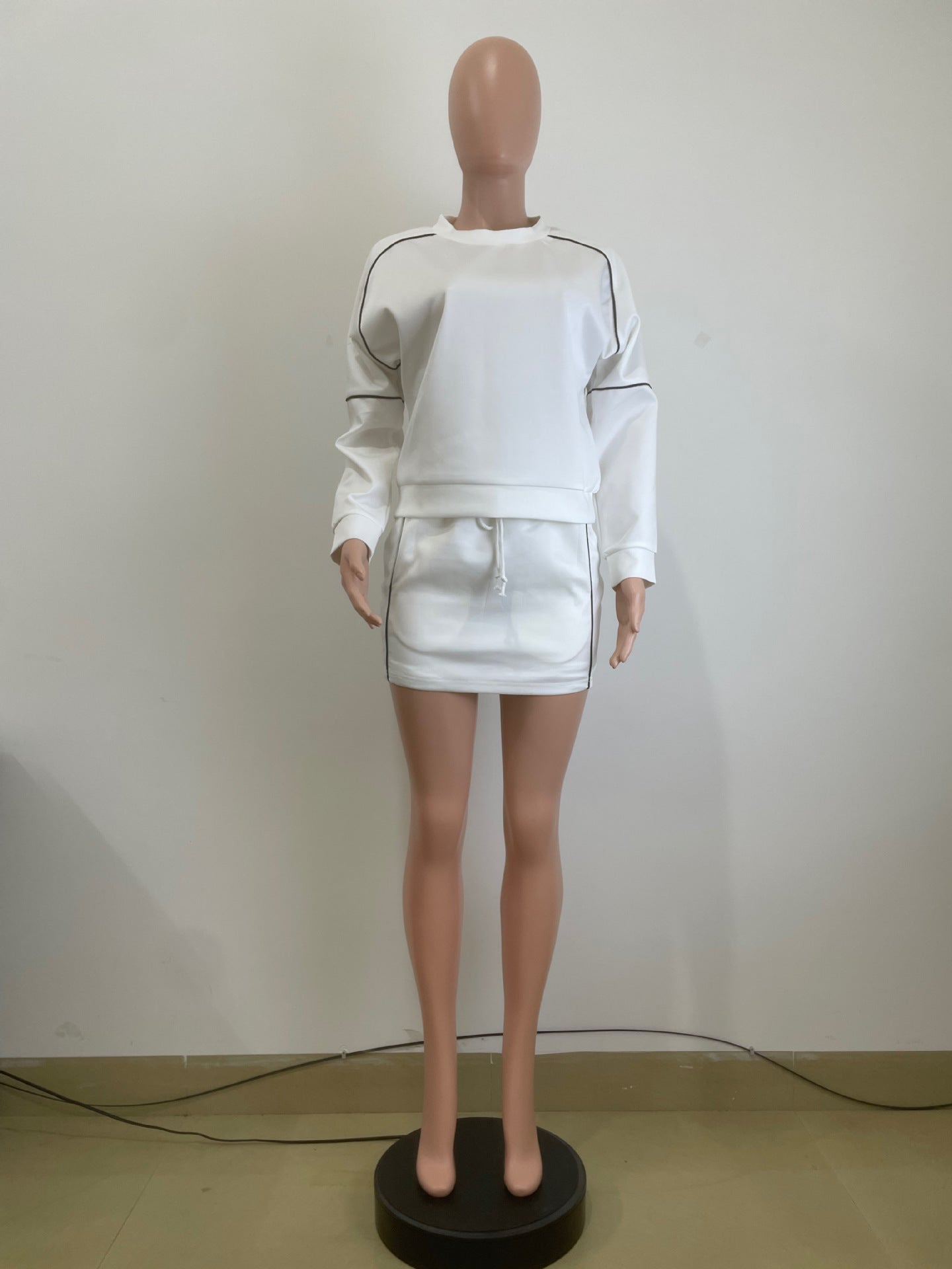 Women autumn and winter long-sleeved Hoodies lace stripes and shorts sports Casual Two Piece Set 10